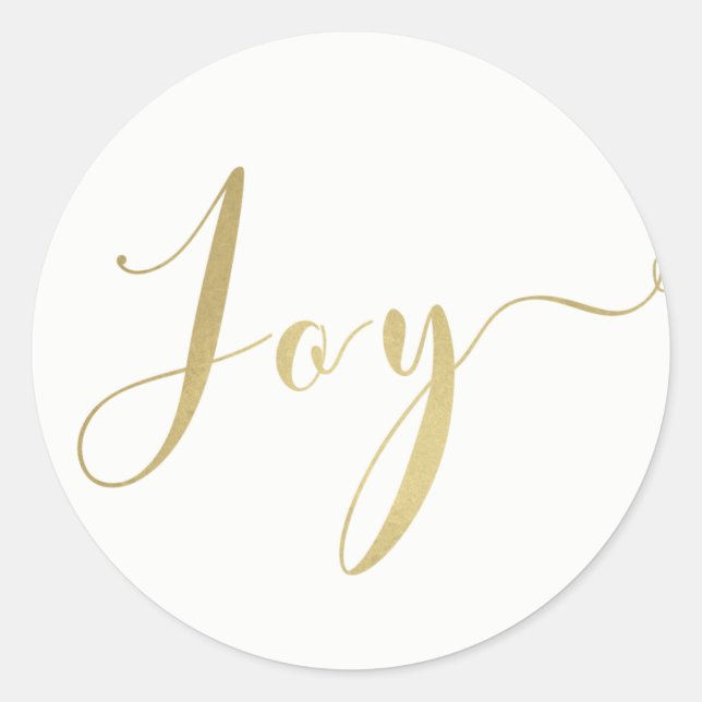 Sticker Rond Gold JOY Fêtes Nouvel An Noël Personnalisé (Devant)