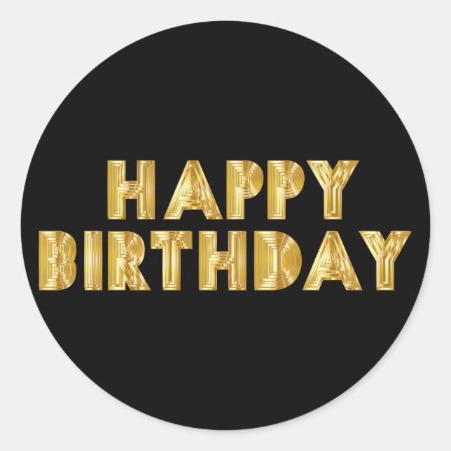 Sticker Rond Gold Joyeux anniversaire (Devant)