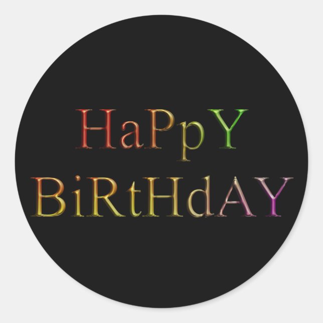 Sticker Rond Gold Joyeux anniversaire (Devant)