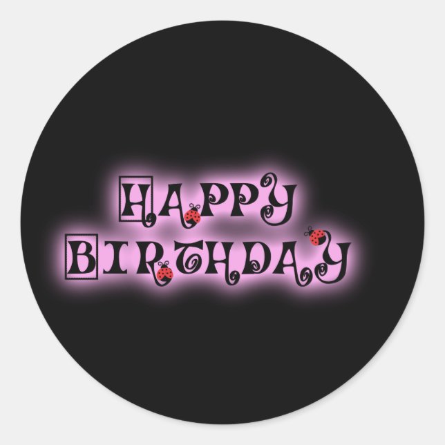 Sticker Rond Gold Joyeux anniversaire (Devant)
