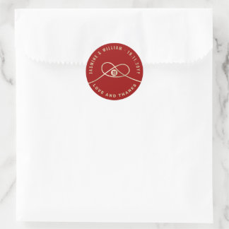 Sticker Rond Gold Knot Union Double Bonheur Mariage chinois