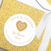 Gold Lace Heart Love & Thanks Supporting Business