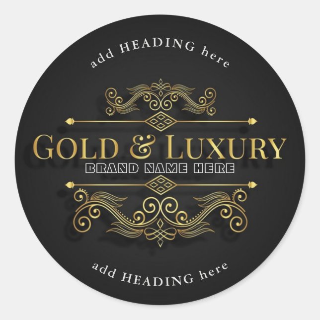 Sticker rond Gold & Luxury Marque (Devant)