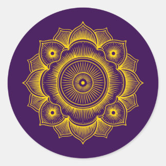 Sticker Rond Gold Mandala Symbol