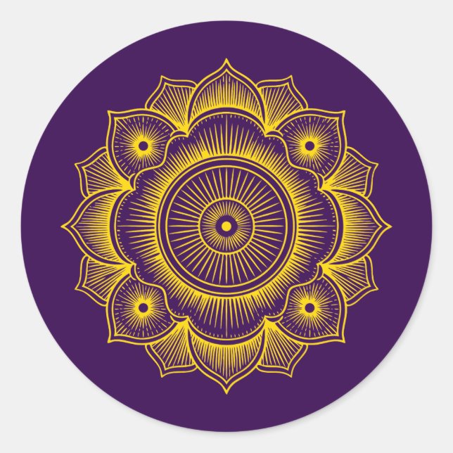 Sticker Rond Gold Mandala Symbol (Devant)