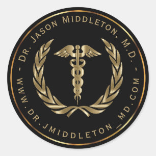 Sticker Rond Gold Medical Symbole