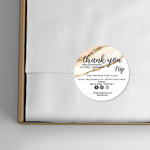 Sticker Rond Gold minimaliste moderne et ordre de pêche merci