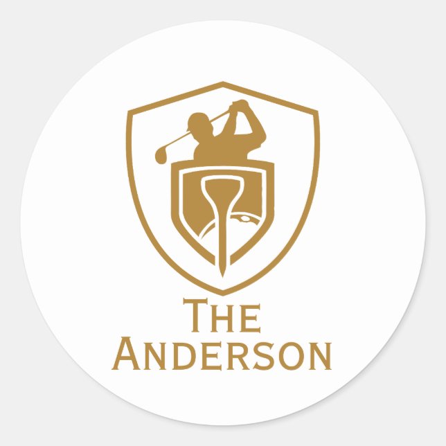 Sticker Rond Gold Modern Golf (Devant)