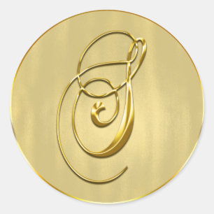 Sticker Rond Gold Monogram S Seal Faire-part de mariage Holiday