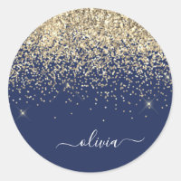 Gold Navy Blue Girl Parties scintillant étincelant