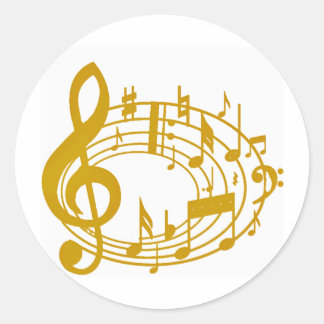 Sticker Rond Gold Notes_