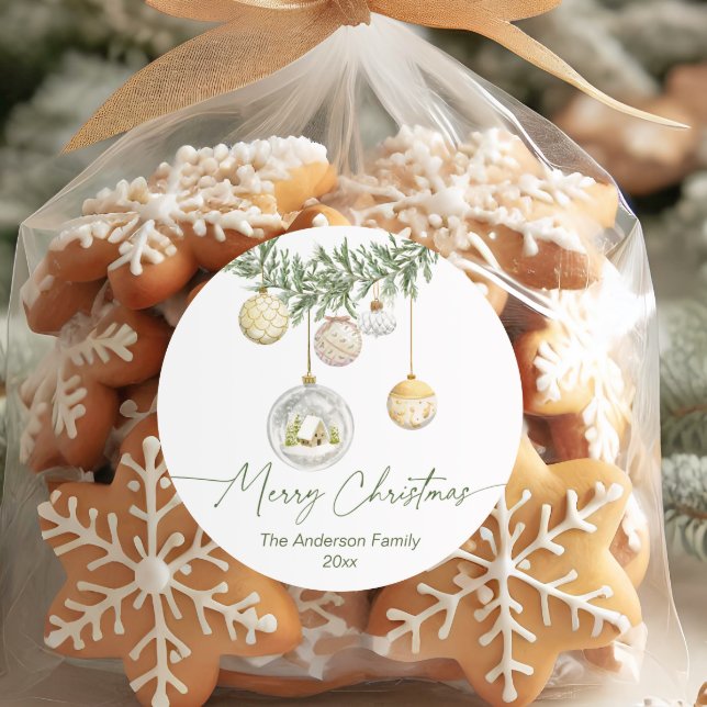 Sticker Rond Gold Ornament Greenery Christmas  (Créateur téléchargé)