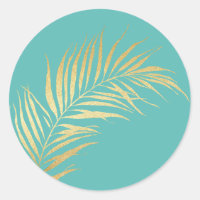 Gold Palm Frond sur Arrière - plan bleu des Caraïb