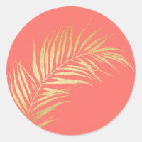 Gold Palm Frond sur Coral Arrière - plan