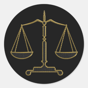 Sticker Rond Gold Scales of Justice - Légiste