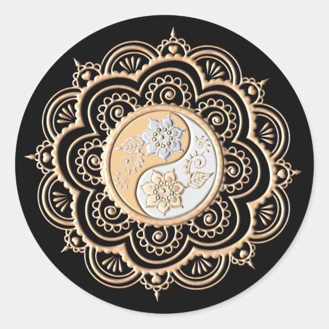 Sticker Rond Gold & Silver Mandala (Devant)