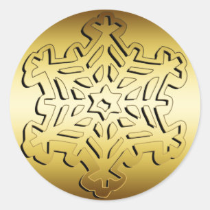 STICKER ROND GOLD SNOWFLAKE