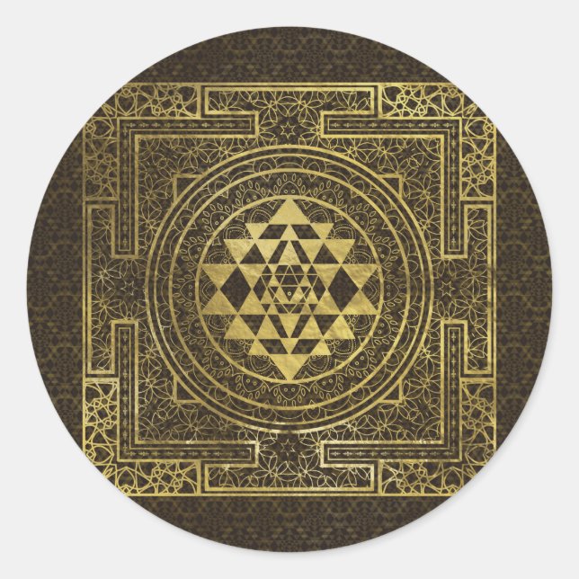 Sticker Rond Gold Sri Yantra / Sri Chakra (Devant)