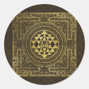 Sticker Rond Gold Sri Yantra / Sri Chakra