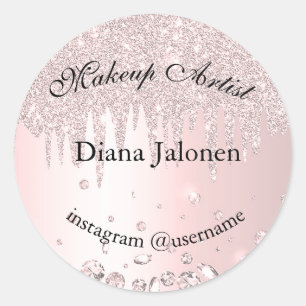 Sticker Rond Gold Strokes Marble Beauté Shop Rose Spa maquillag