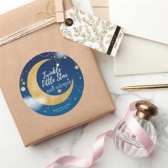 Sticker Rond Gold Twinkle Little Star Dreamy Baby shower (Cadeaux)