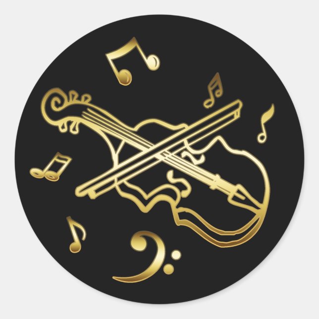 STICKER ROND GOLD VIOLIN (Devant)