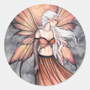 Sticker Rond Golden Autumn Fairy