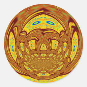 Sticker Rond Golden Baseball Glove