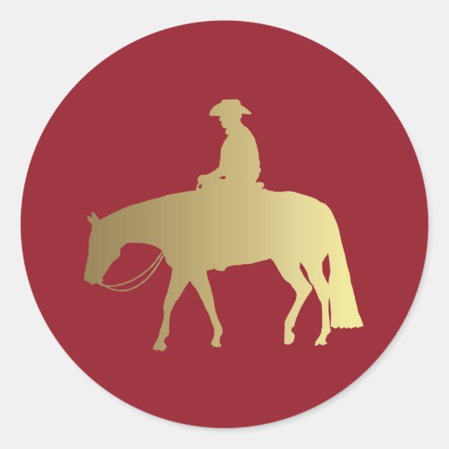Sticker Rond Golden/Bordeaux Pleasure Horse (Devant)