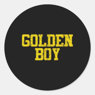 Sticker Rond Golden Boy Good Luck Charm Bysketbyll Fortune