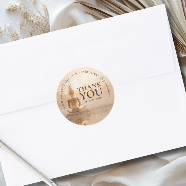 Sticker Rond Golden Buddha Business Salon (Golden Buddha Business Salon Custom Classic Round Sticker)