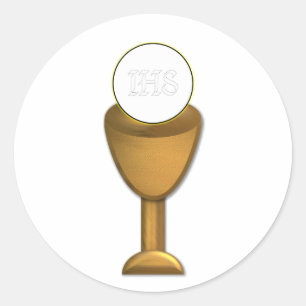 Sticker Rond Golden Chalice and Host
