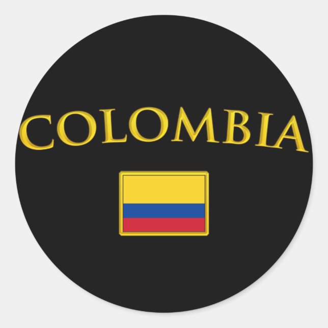 Sticker Rond Golden Colombia (Devant)