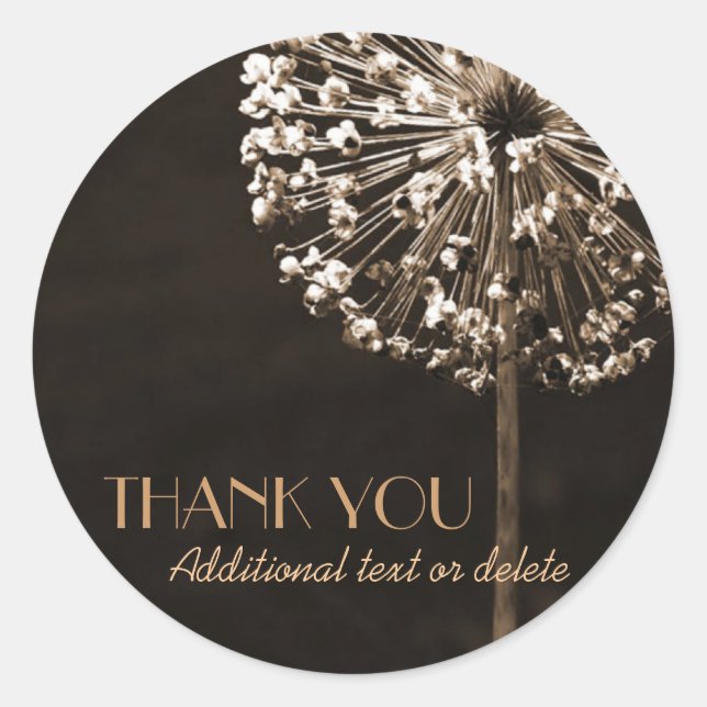 Sticker Rond Golden Dandelion vous souhaite un grand merci (Devant)