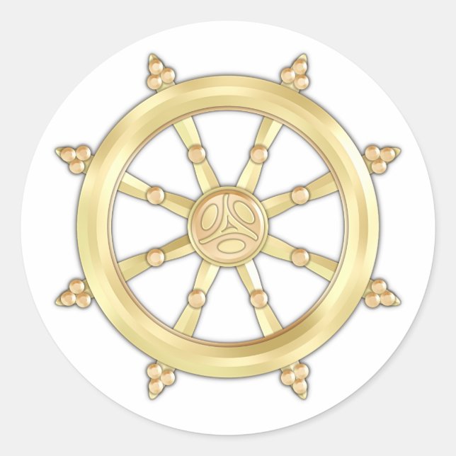 Sticker Rond Golden Dharmacakra (Devant)