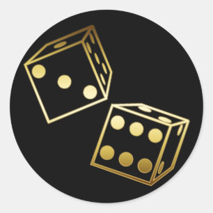 STICKER ROND GOLDEN DICE