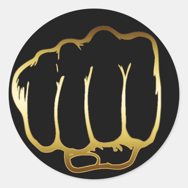 STICKER ROND GOLDEN FIST (Devant)