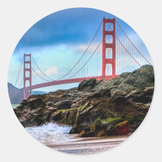 Sticker Rond Golden Gate (Devant)