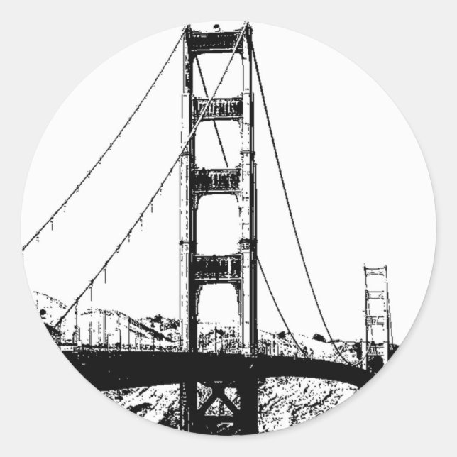Sticker Rond Golden Gate (Devant)