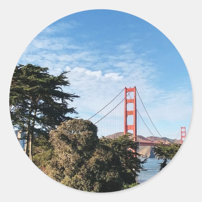 Sticker Rond Golden Gate Bridge, Californie (Devant)