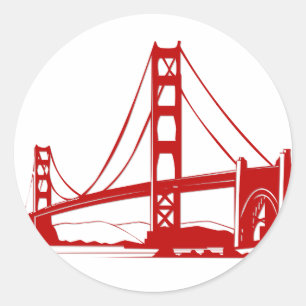 Sticker Rond Golden Gate Bridge - San Francisco, CA
