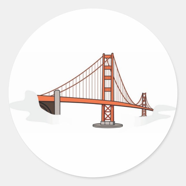 Sticker Rond Golden Gate Bridge San Francisco Destination (Devant)
