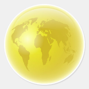 Sticker Rond Golden Globe