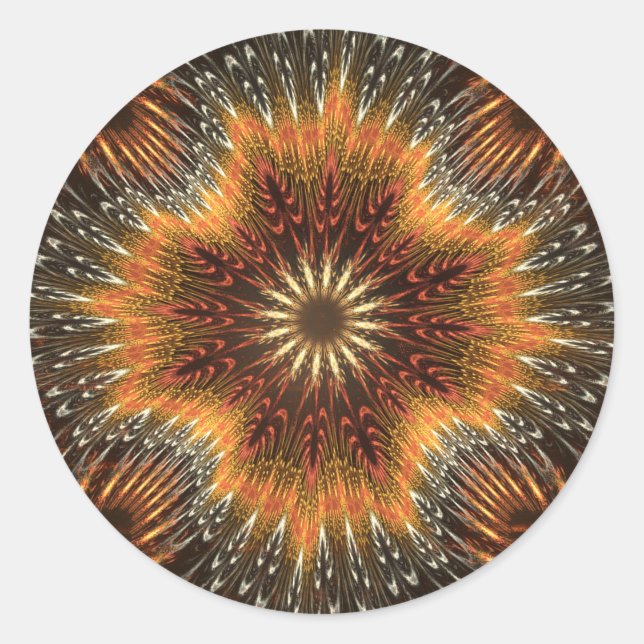 Sticker Rond Golden Harvest Fractal ID719 (Devant)