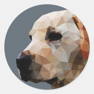Sticker Rond Golden Lab Low Poly Art