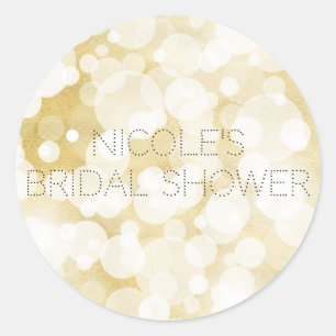 Sticker Rond Golden Light Gold Glam Modern Glam Party Favoriser