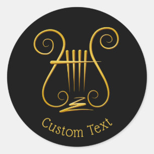 Sticker Rond Golden lyre