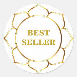 Sticker Rond Golden Meilleur vendeur Lotus Flower