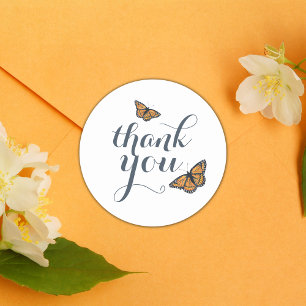 Sticker Rond Golden Monarch Papillon Merci d'art