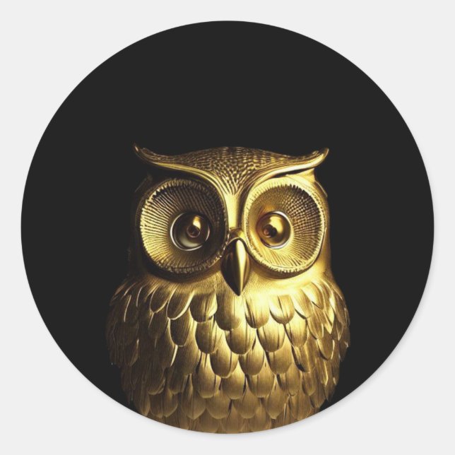 Sticker Rond Golden Owl (Devant)